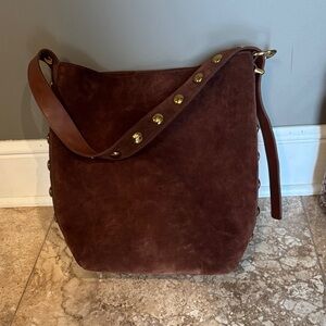 Madewell Brown Studded Essential Bucket Tote